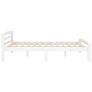 Bed Frame White Solid Pinewood 160x200 cm Image 5