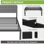 Single Bed Frame with Upholstered Headboard, 36 cm High, Heavy Image 5