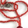 Vintage Red Coral Necklace with Murano glass pendant: Beaded  Necklace Image 9