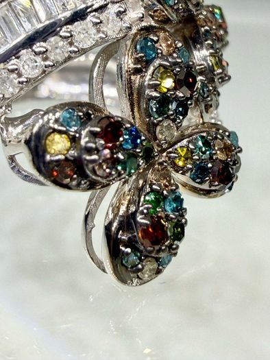 Diamond Designer-Inspired Multi-Color Diamond Floral Ring