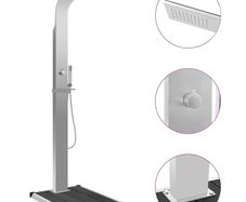 Outdoor Shower with Tray WPC Stainless Steel