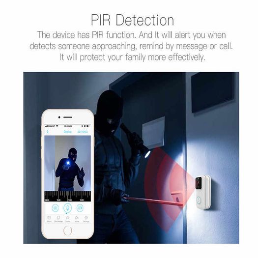 New Smart HD Video WiFi Intercom PIR Motion Sensor Door Bell Camera