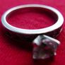 Vintage Sterling Silver 925 Statement Solitaire Ring with Round Faceted White Topaz size P  - 3,51g Image 9
