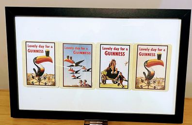 Framed collection of Guinness collectible bar mats