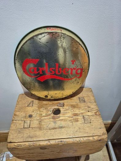 Carlsberg metal beer tray