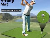 Large Golf Hitting Mat 5ft x 3ft with 6 Tee Holes and 6 Balls Realistic Turf for Swing Practice