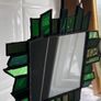 Vintage green stained glass mirror Image 2