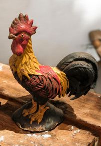 100 Year Old  Cast Iron Rooster Doorstop Pattern