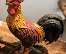 100 Year Old  Cast Iron Rooster Doorstop Pattern