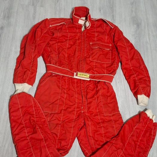 Vintage Red Racing Suit and Shoes