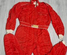 Vintage Red Racing Suit and Shoes
