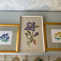 Vintage Emboidered Framed Flowers