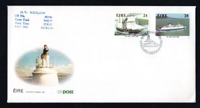 1986 Ireland Maritime Anniversaries Ships An Post Stamp First Day Cover (FDC) with MV Wicklow details