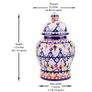 Multicolor Handmade and Hand Painted Large Ceramic Jar with Lid, Chinese Style Jar | Warehouse Clearance | Massive Discount | Bargain prices Image 3