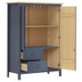 _2-Door Wardrobe Hill Range Grey 99x45x137 cm Solid Pine Wood Image 3