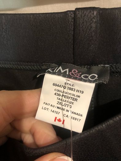 NEW Kim & Co dressy pewter leggings (2XL)