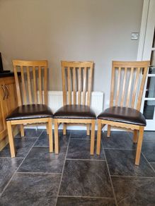6 Solid Oak Dining Chairs