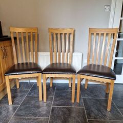 6 Solid Oak Dining Chairs