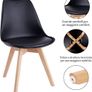 Set of 4 Dining Room Chairs with Solid Beech Leg, Retro Design Padded Chairs, Kitchen Chairs, Wood Image 5