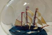 Vintage Miniature Ship in a "Dimple" Bottle