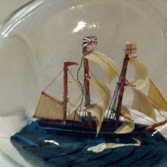 Vintage Miniature Ship in a "Dimple" Bottle