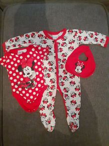 Disney Baby Minnie Mouse Babygro Set 6-9 months