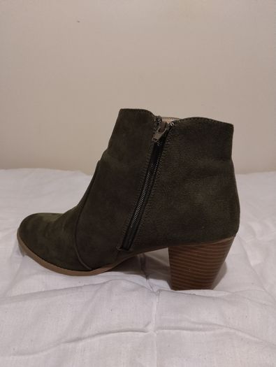 Green Suede Ankle Boots
