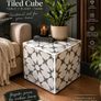 Bespoke one of a kind cubed tiled side table/plant stand Image 3