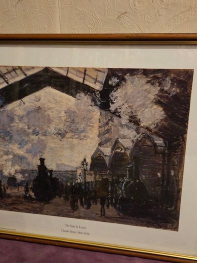"The Gare St-Lazare" by Claude Monet - Framed Print