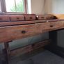 Large Vintage Solid Wood Pine Desk with Multiple Drawers Image 4