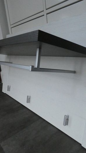 Hallway Coat Rack with Hanging Rail & Hooks