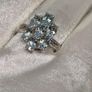 Silver ring with Aquamarine's and Zircons Image 8