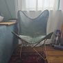 chair green leather butterfly Image 3