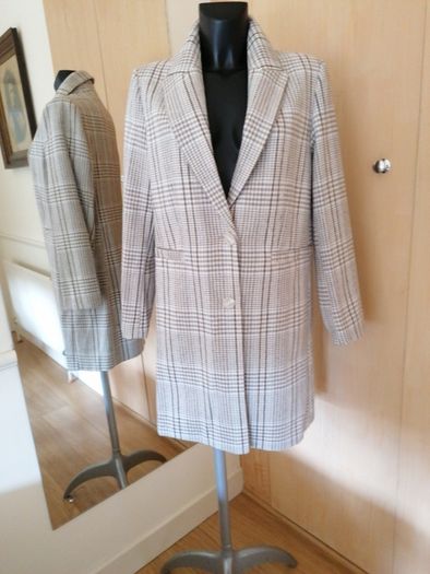 Women's Coat Grey Check Reduced Nwt Size 10