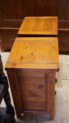 Pair of Irish Coast Reclaimed Wood Bedside Cabinets
