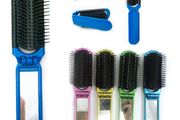 250 Folding Hair Brush With Mirror Job Lot Clearance