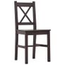 9 Piece Dining Set Pinewood Dark Brown Image 6