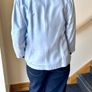 Premium Light Blue Cropped Jacket Vintage Style Minimalist Blazer XL/14 Image 8
