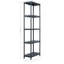 Storage Shelf Racks 5 pcs Black 125 kg 60x30x180 cm Plastic Image 9