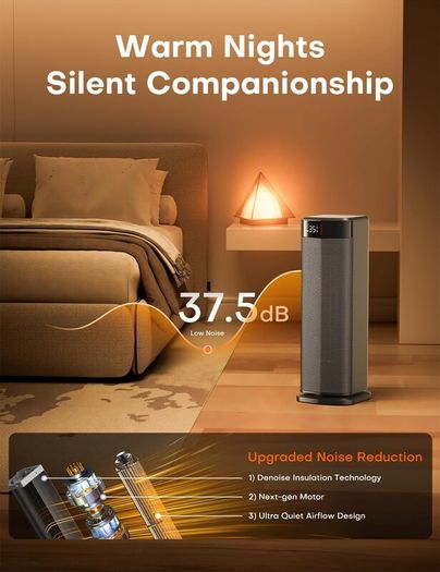 2000W PTC Electric Heater, 4 Modes, Energy Efficient Fan Heater with ECO Mode, Thermostat, 90 Oscillation, 24H Timer, Remote Control, Tip-Over & Overheating Protection for Indoor Use