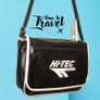 Hi-tec retro messenger travel school bag with velcro flap and front zipped pocket. Image 2