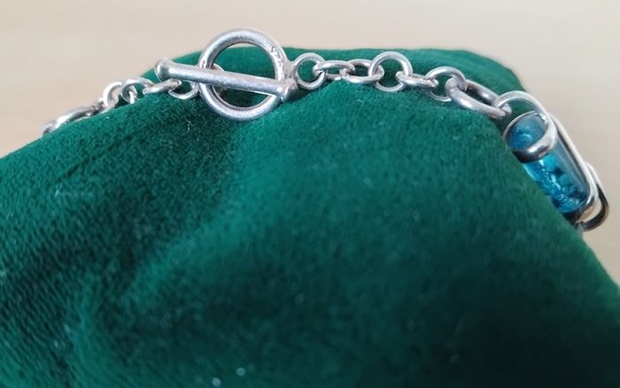 Mixed lot 3 bracelets 1x 925 silver glass bead, 1x Mexican Alpaca bangle (damaged) & 1x Britanny tourist crest bracelet FREEPOST