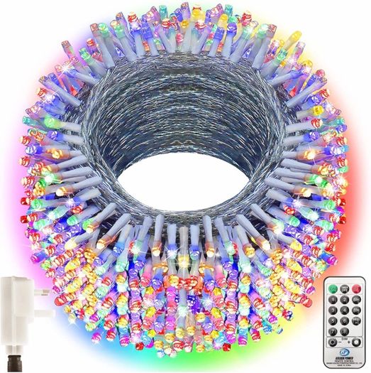 Christmas Lights Outdoor Decorations, Extra Long 120m 1000LED Mains Powered Fairy Lights, Outside Waterproof Plug in String Lights for Xmas Festival Party Holiday Wedding Decor (MULTIPLE COLOURS)