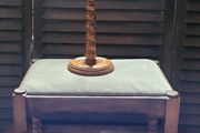 Antique bobbin lamp &amp; footstool