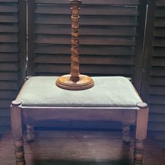 Antique bobbin lamp & footstool