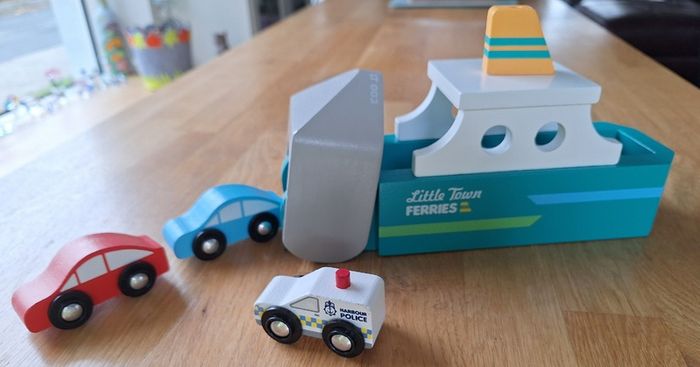 Little Town Wooden Car Ferry Set