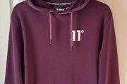 11 Degrees Zip Up Hodded Sweater. Medium. In Excellent Condition. Muted Plum / Wine. Weighty.