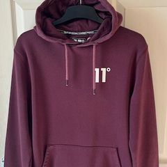 11 Degrees Zip Up Hodded Sweater. Medium. In Excellent Condition. Muted Plum / Wine. Weighty.
