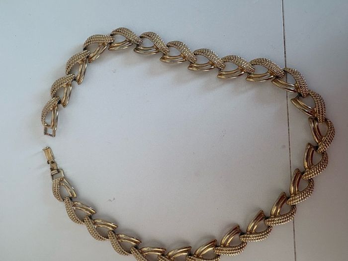 Vintage Gold Statement Link Collar Necklace
