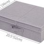 Folding Storage Organizer Basket with Lid on Bookshelves, Cabinet , Stairs, Closet etc, Dark Gray Image 2